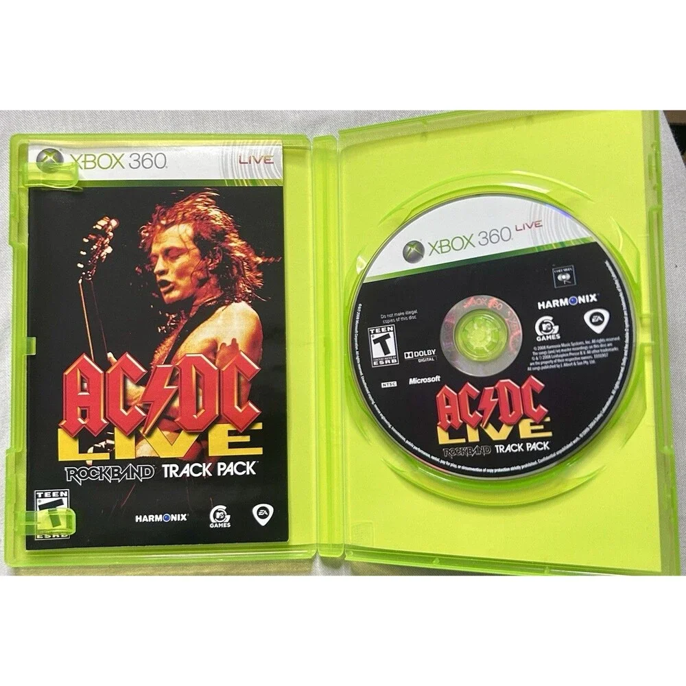 AC DC Live Rock Band Track Pack Microsoft Xbox 360 ~ Pre-Owned.